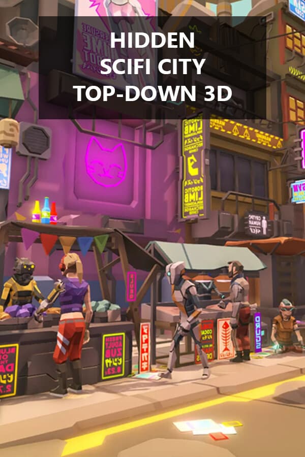 Hidden SciFi City Top-Down 3D