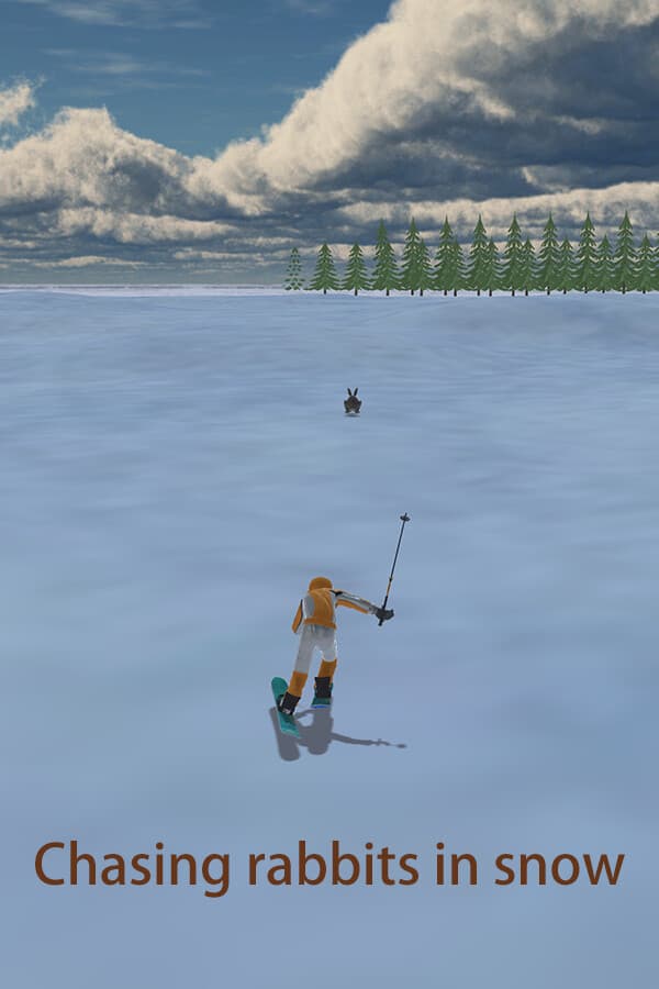 Chasing rabbits in snow